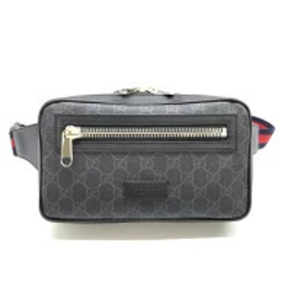 GUCCI Soft GG Supreme Belt Bag Body Bum Crossbody Belt Waist Black Gray